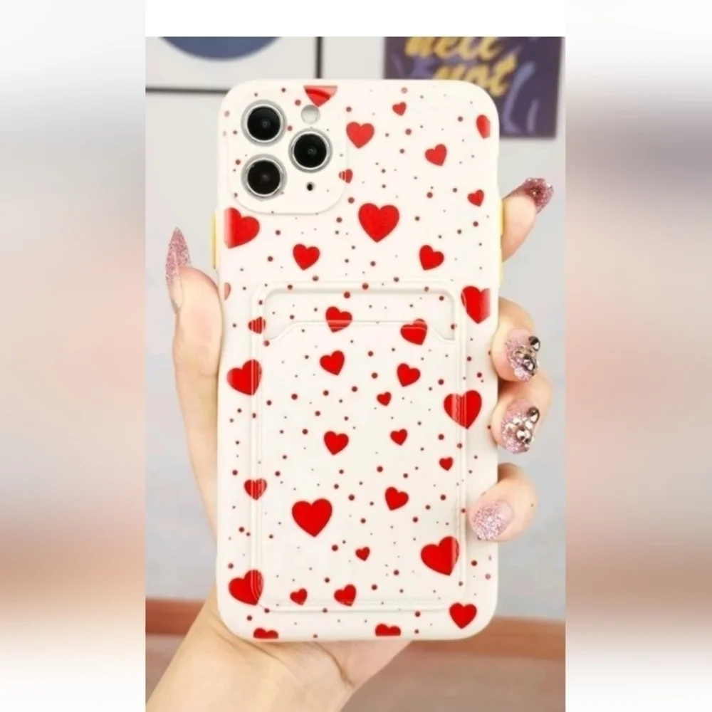 HEART Pattern Card Slot Phone Case iPhone 13 Pro new